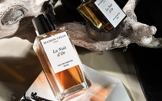 La Nuit d'Or Eau de Parfum de MAISON CELIA. Un perfume de flor de azahar, vainilla y sándalo