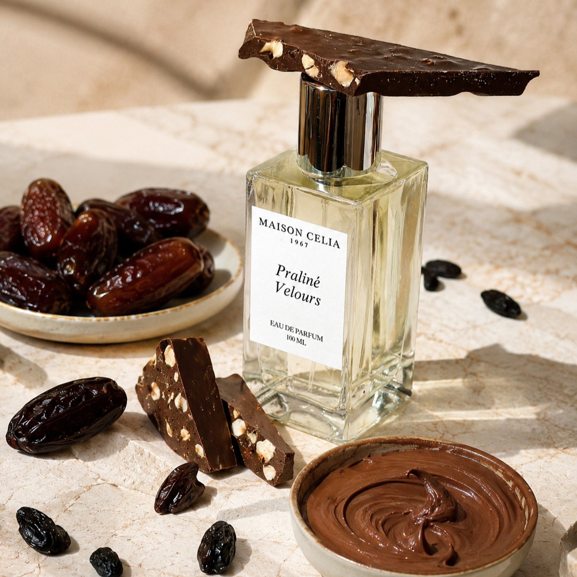 Praliné Velours Eau de Parfum de Maison Celia aspiracional sensorial